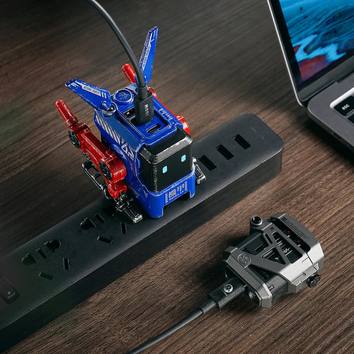 Alpha65 GaN 65W Wall Charger - War Damaged Blaze Blue (EU & UK Plug) - Image 6